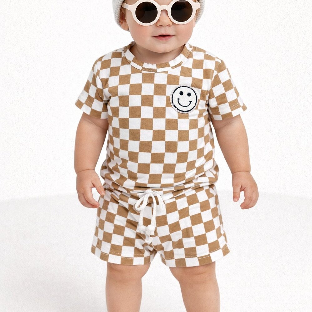 Checkered Happy Face Set